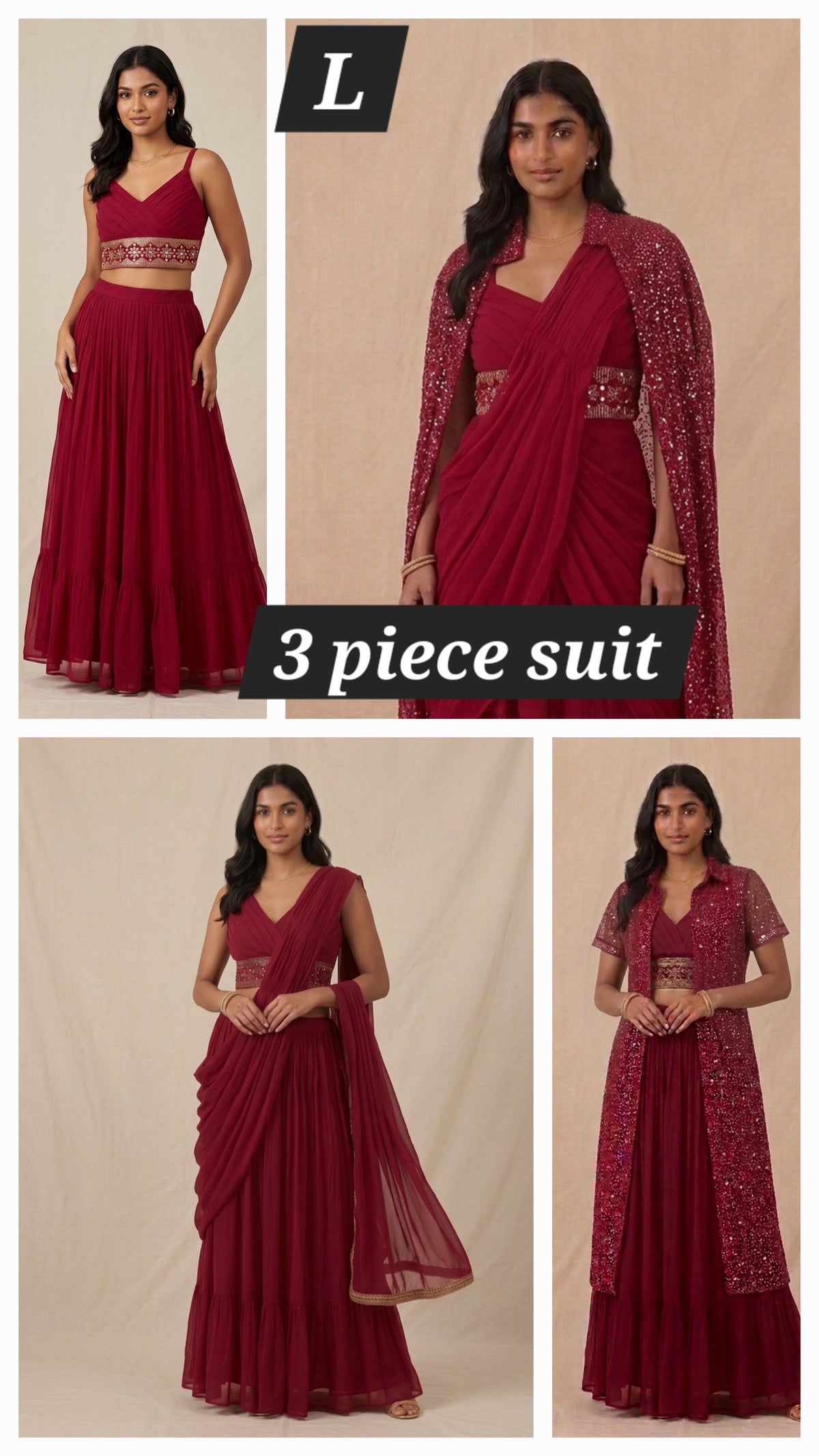 Premium Embroidered Lehenga 3 piece Set. # Style 22