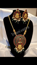 Long Necklace with Earrings- Kadhakali themed