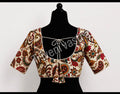 Embroidered Ready made saree blouse - White