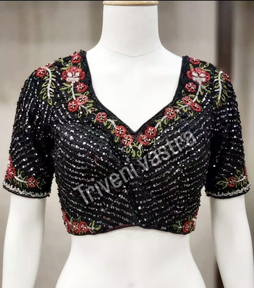Designer Bridal /Partywear  Readymade saree Blouse-Black