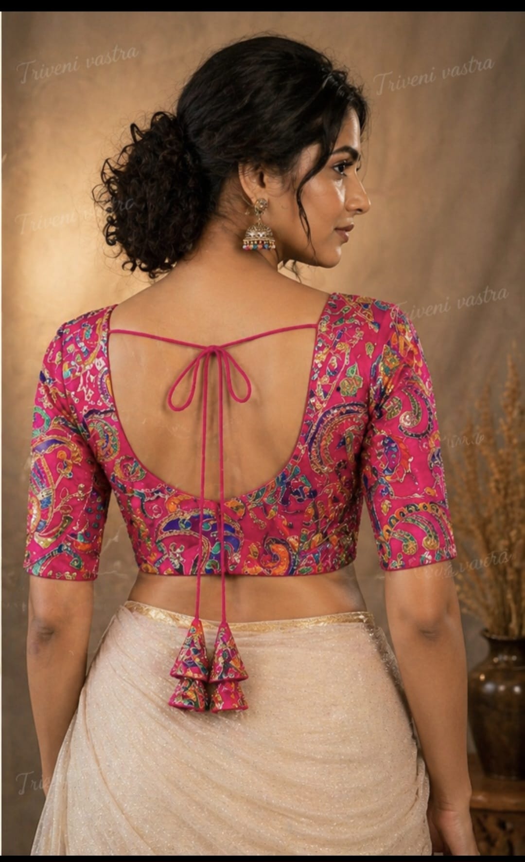 Embroidered Ready made saree blouse