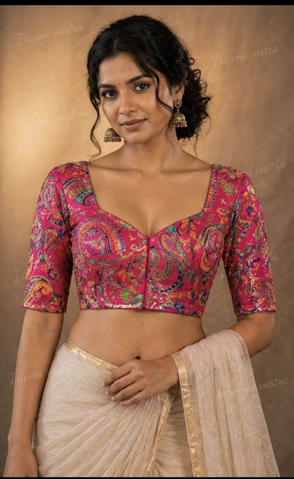 Embroidered Ready made saree blouse