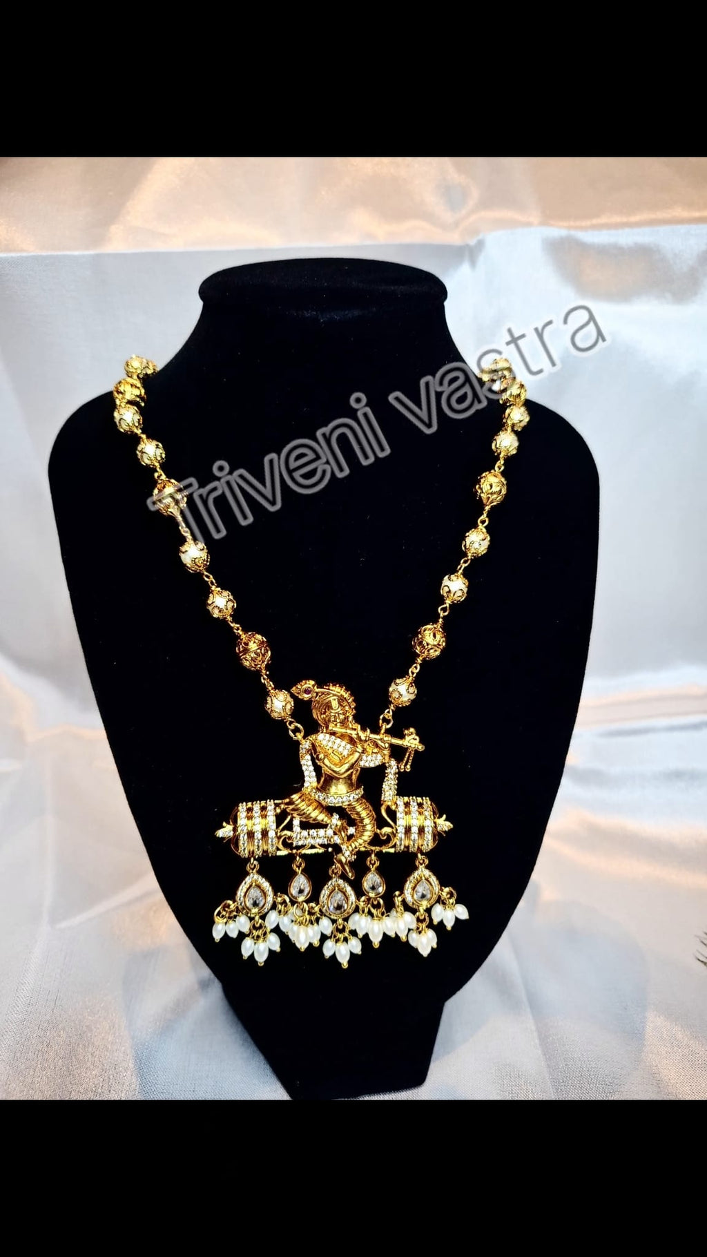 Long necklace with Krishna pendant
