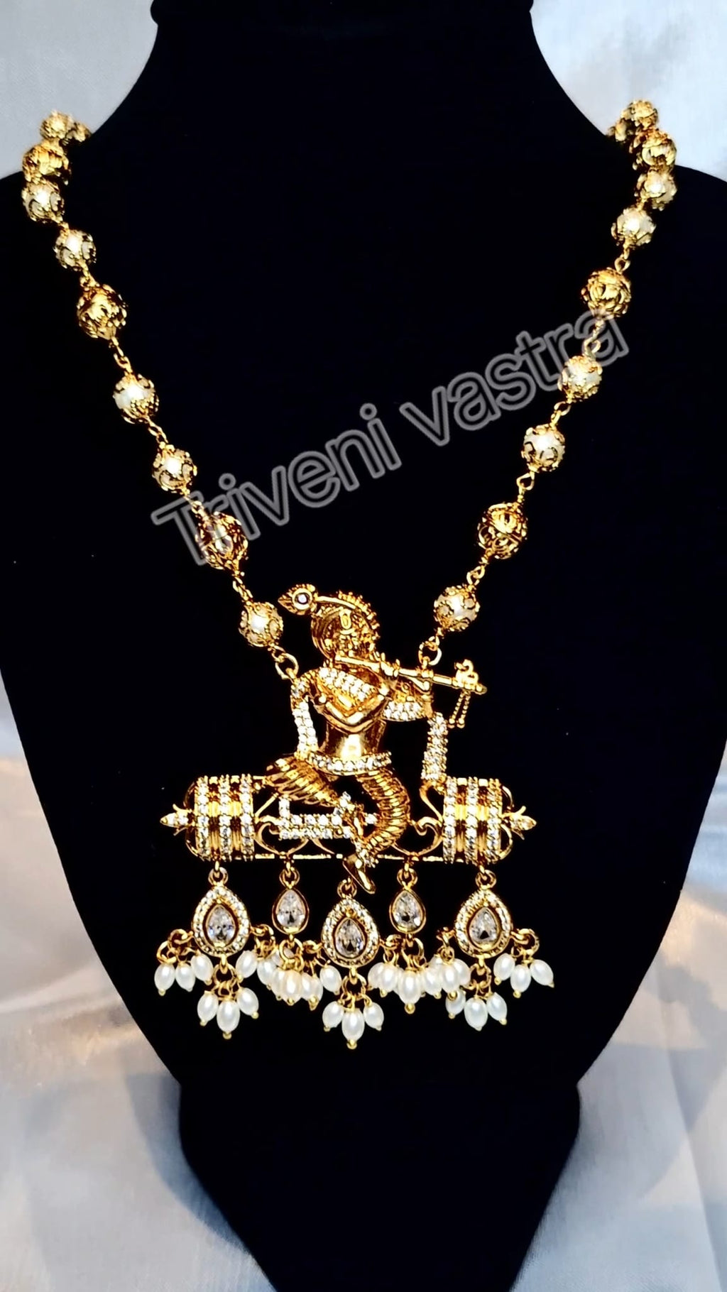 Long necklace with Krishna pendant