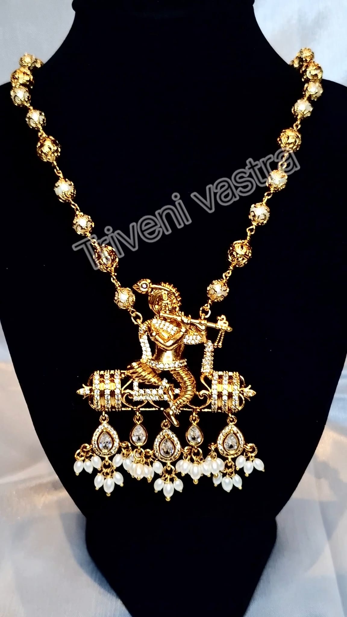 Long necklace with Krishna pendant