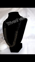 Long multi layer black &Gold  beaded necklace
