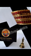 Glass bangles Red &Gold