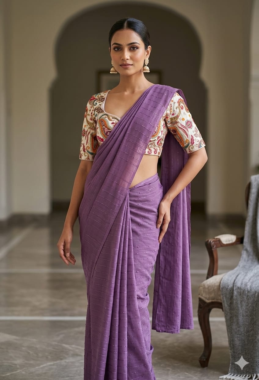 Vichithra silk saree- purple