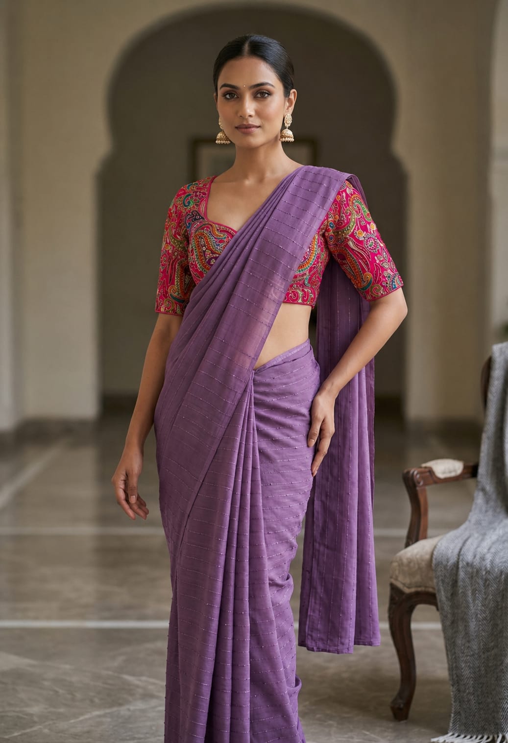 Vichithra silk saree- purple