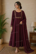 Kurthi with Duppatta - Coffeebrown