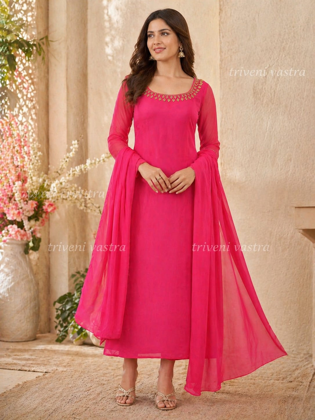 Kurthi with Duppatta -Pink