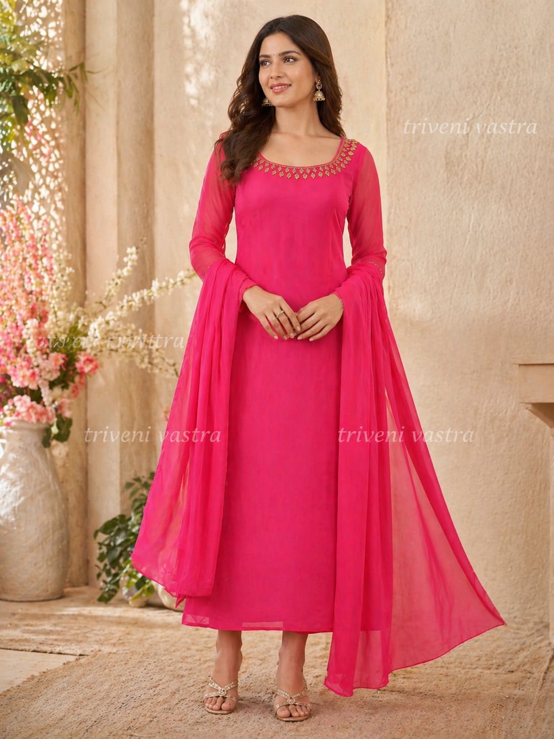 Kurthi with Duppatta -Pink
