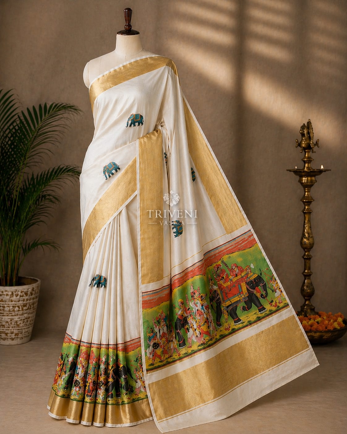 Settu saree with running blouse