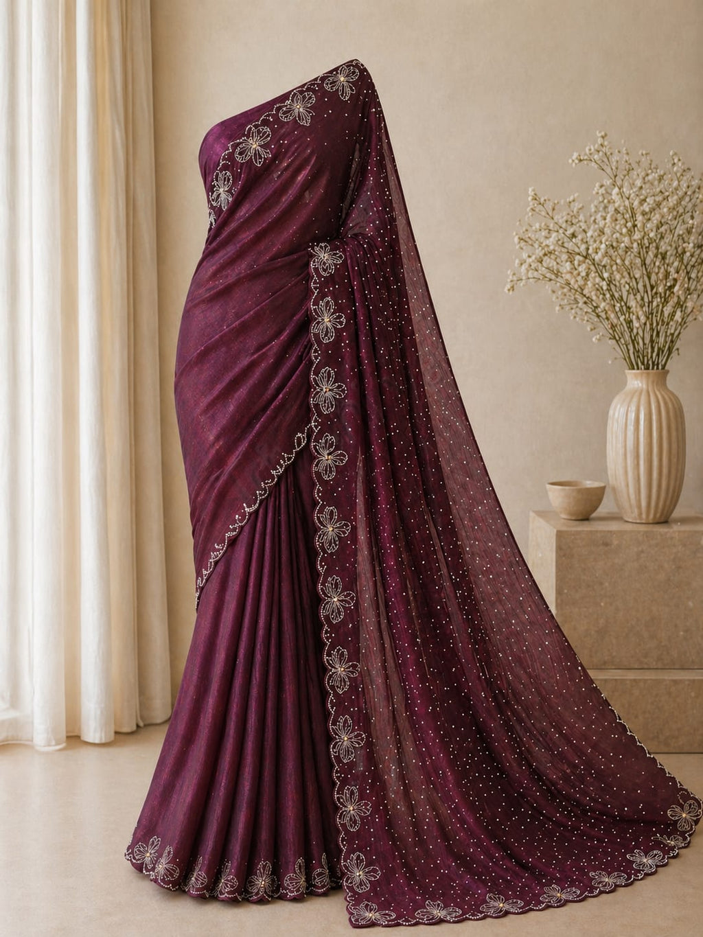 Butterfly saree with running blouse material