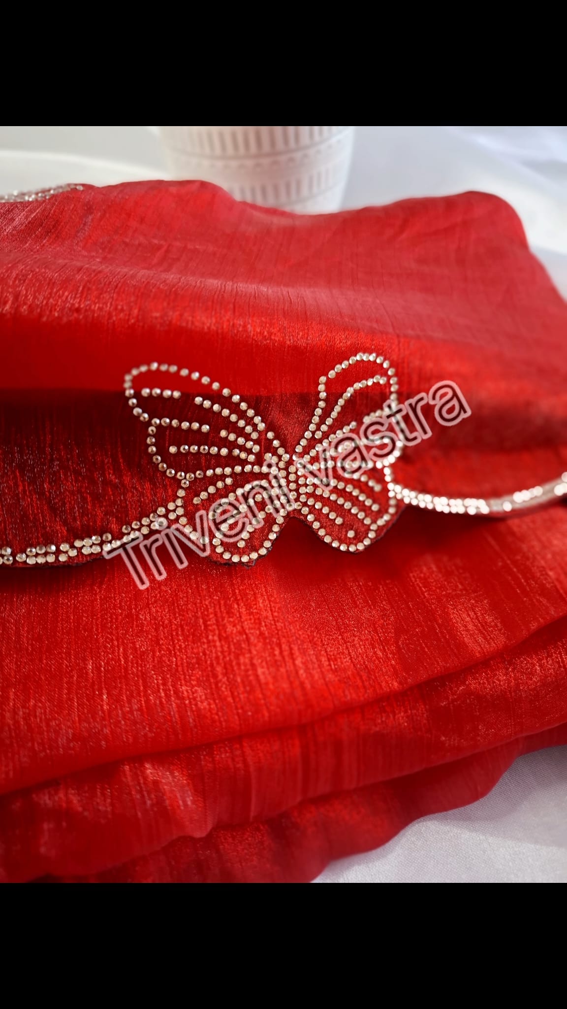 Red Saree with running Blouse
