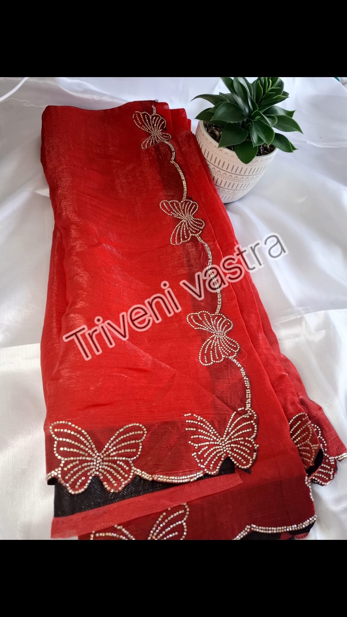 Red Saree with running Blouse