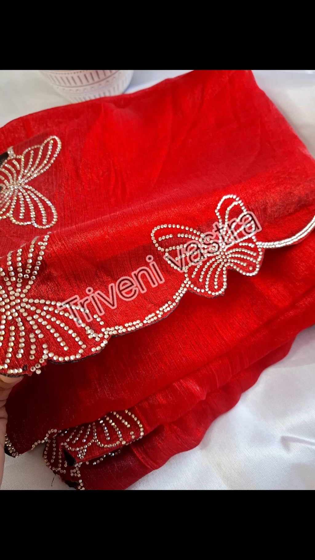 Red Saree with running Blouse