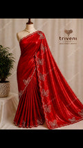 Red Saree with running Blouse
