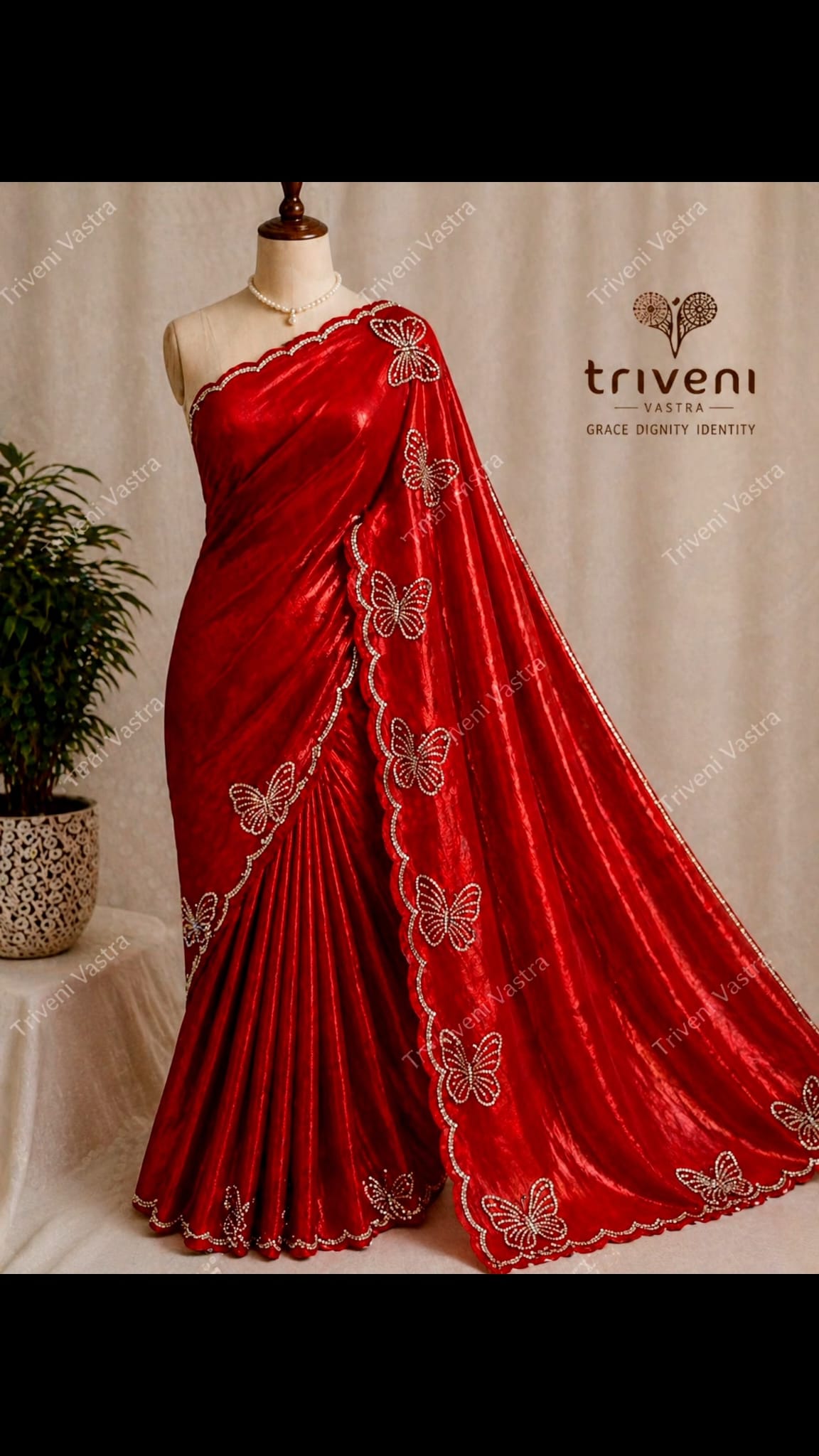 Red Saree with running Blouse