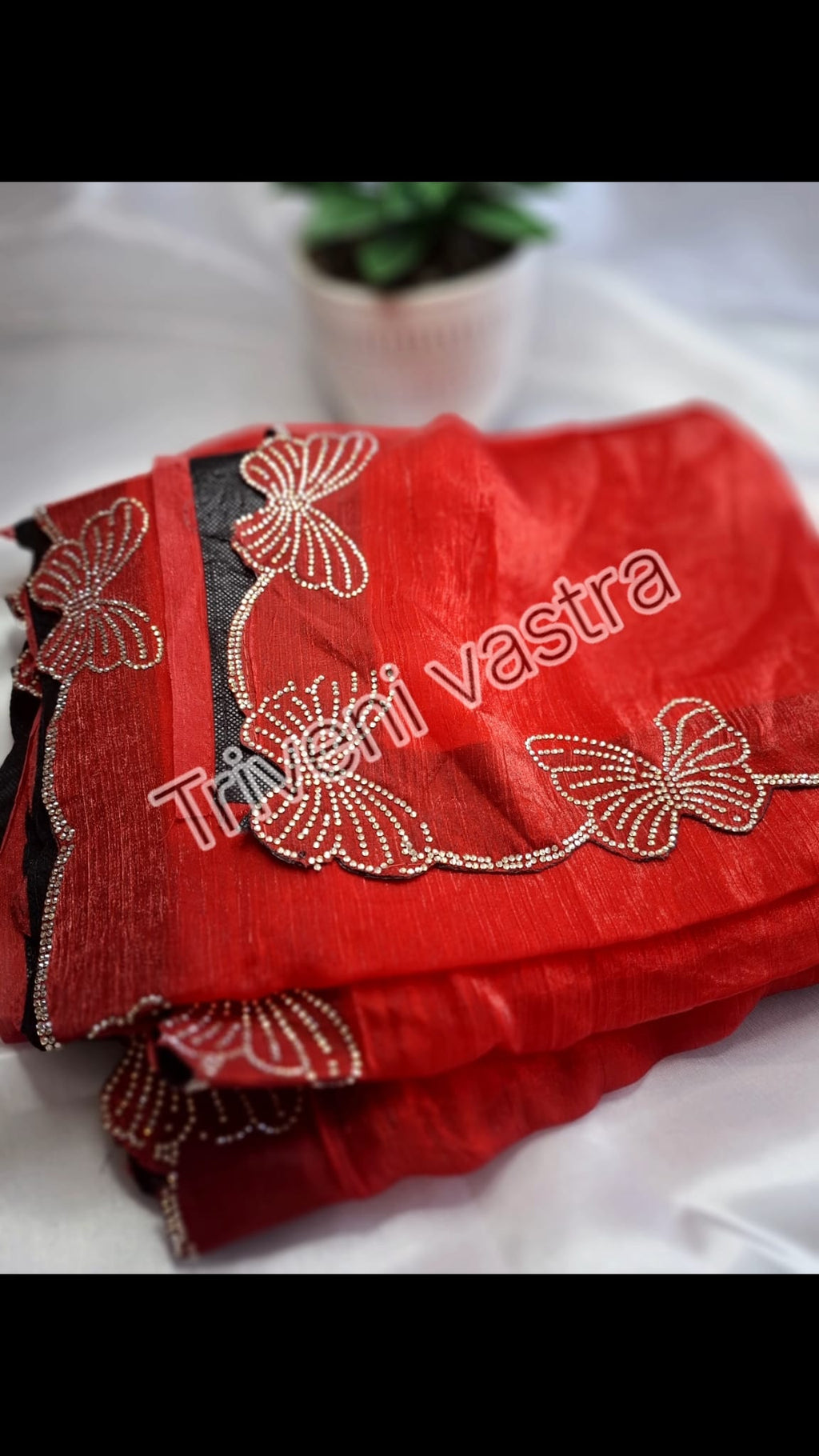 Red Saree with running Blouse