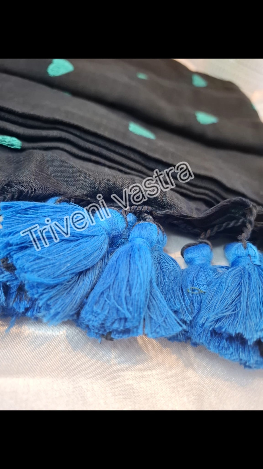 Khadi cotton Saree- Black