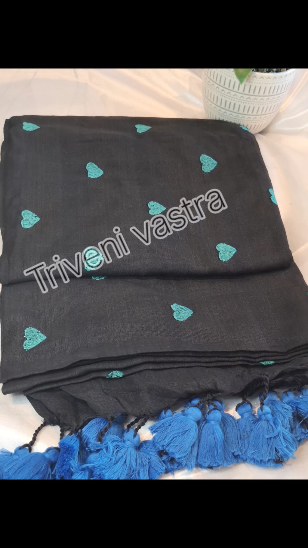 Khadi cotton Saree- Black