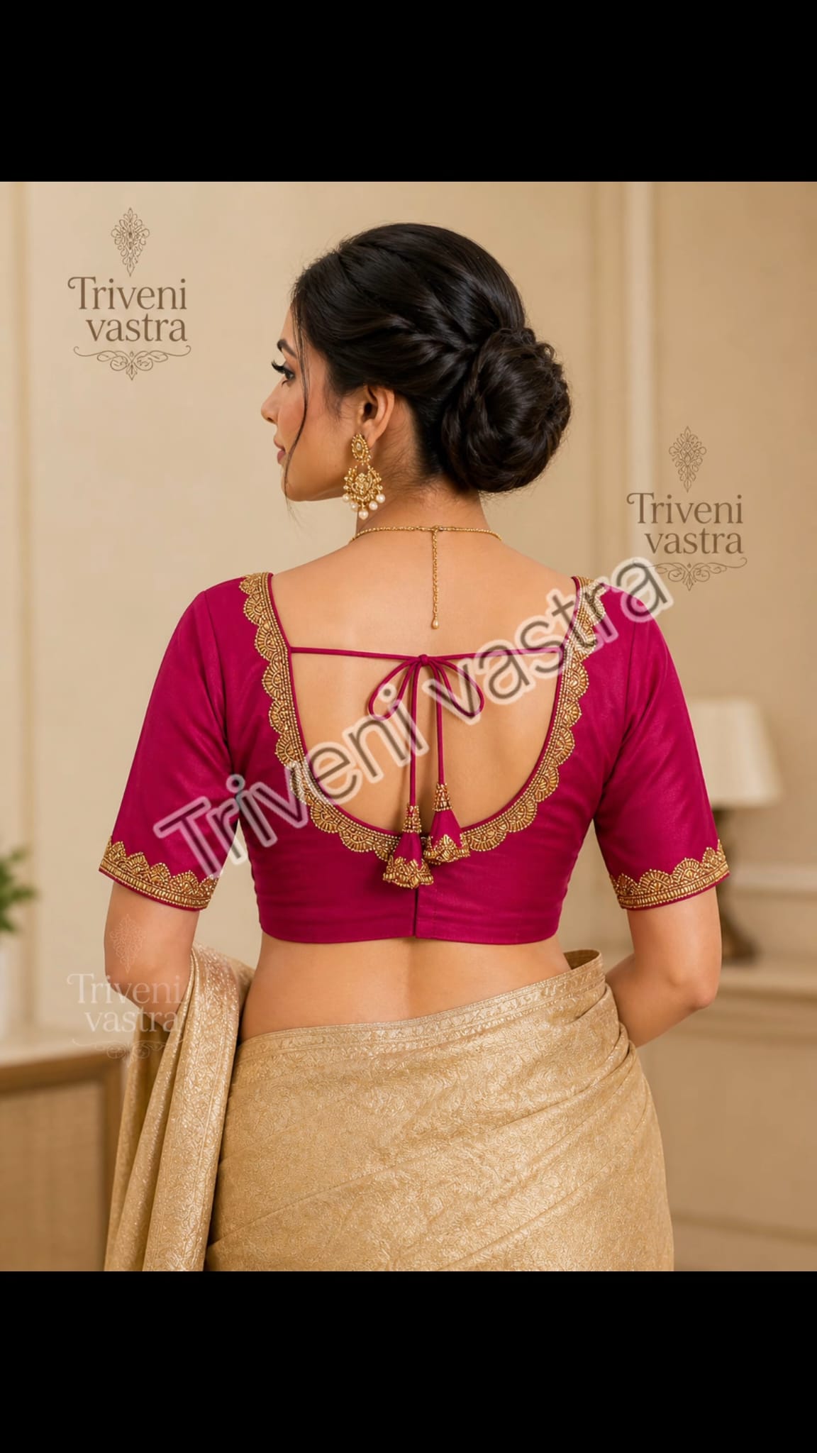 Designer Readymade blouse-Pink