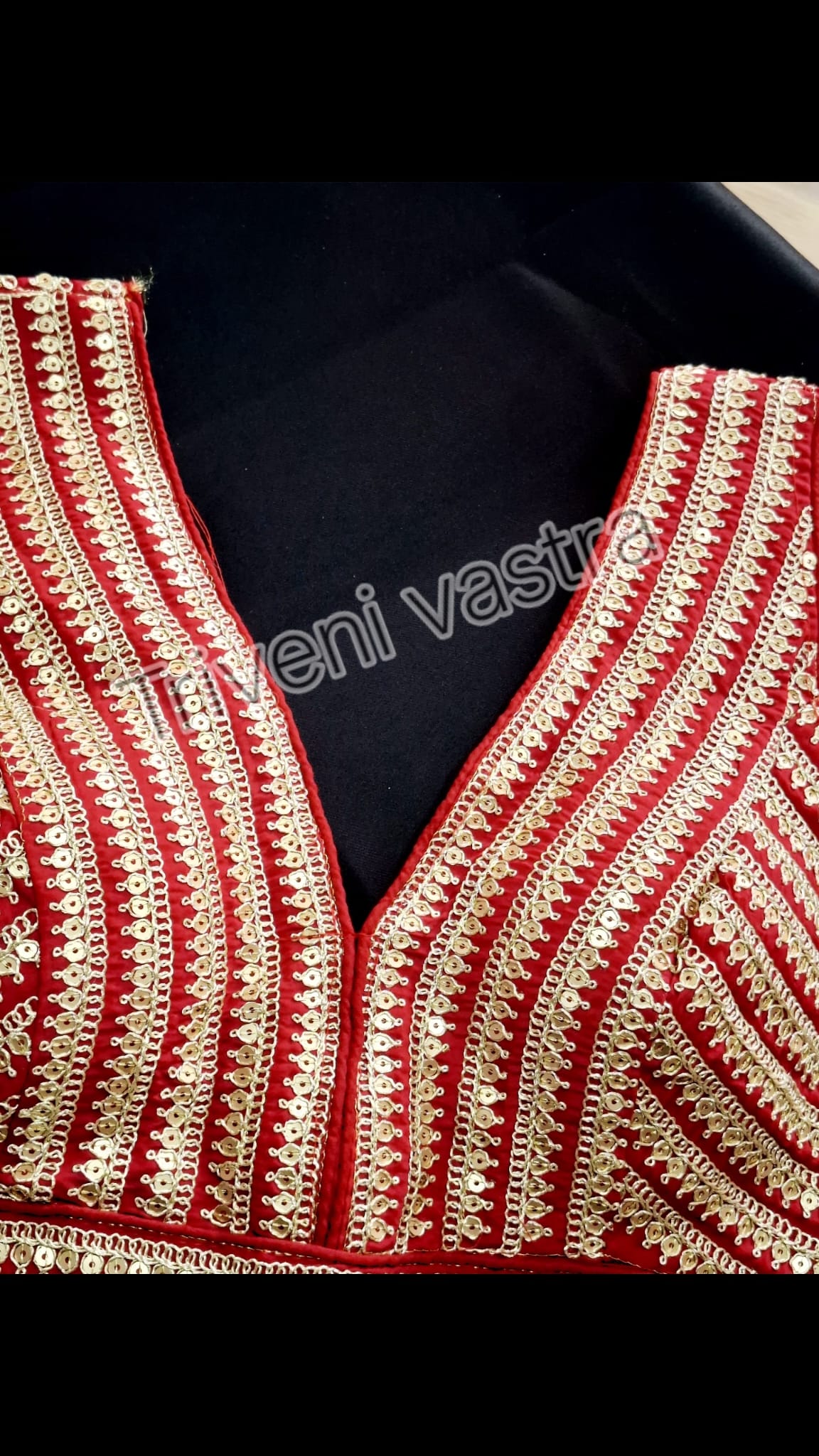 Designer Sleeveless blouse-Red