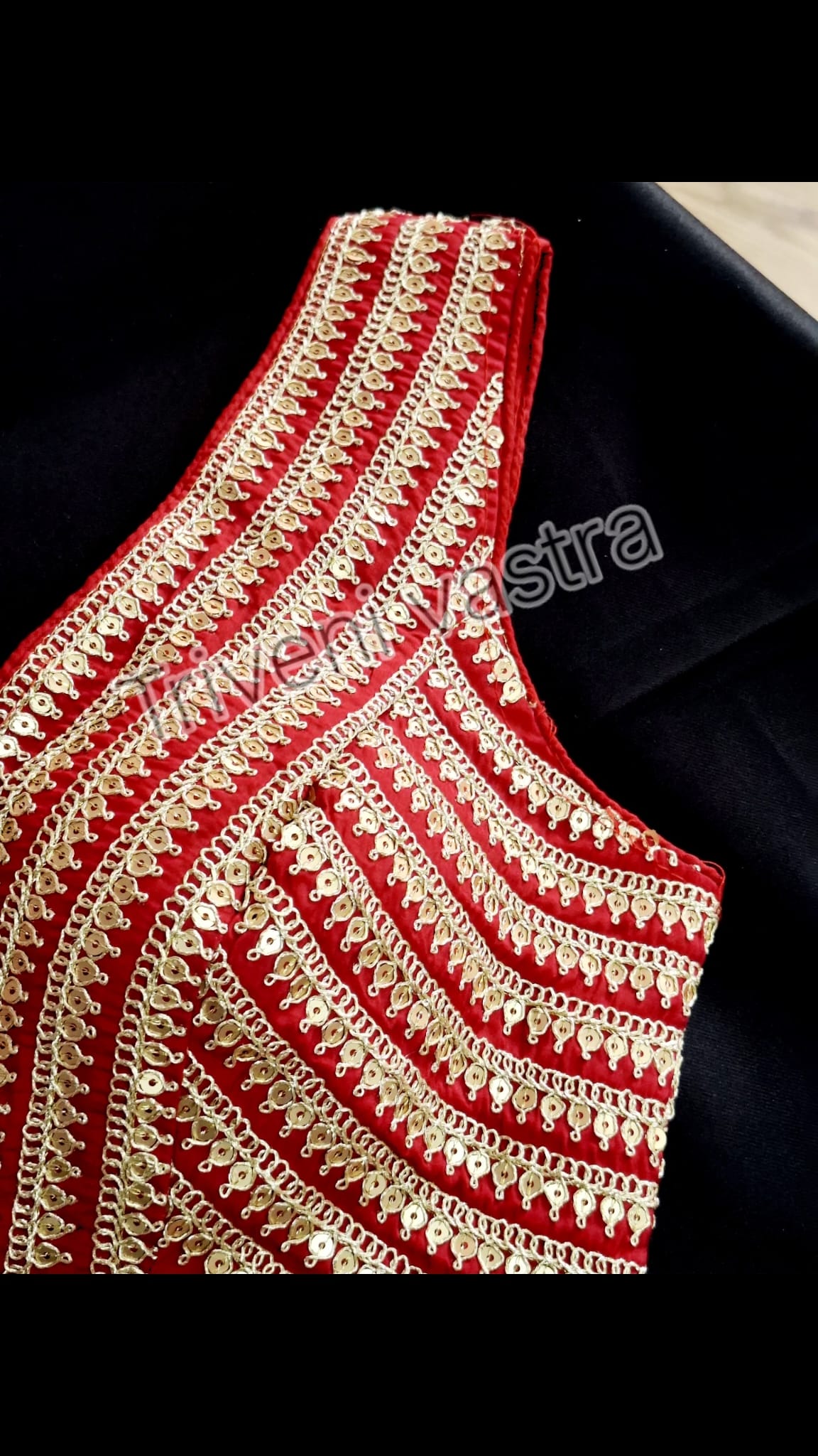 Designer Sleeveless blouse-Red