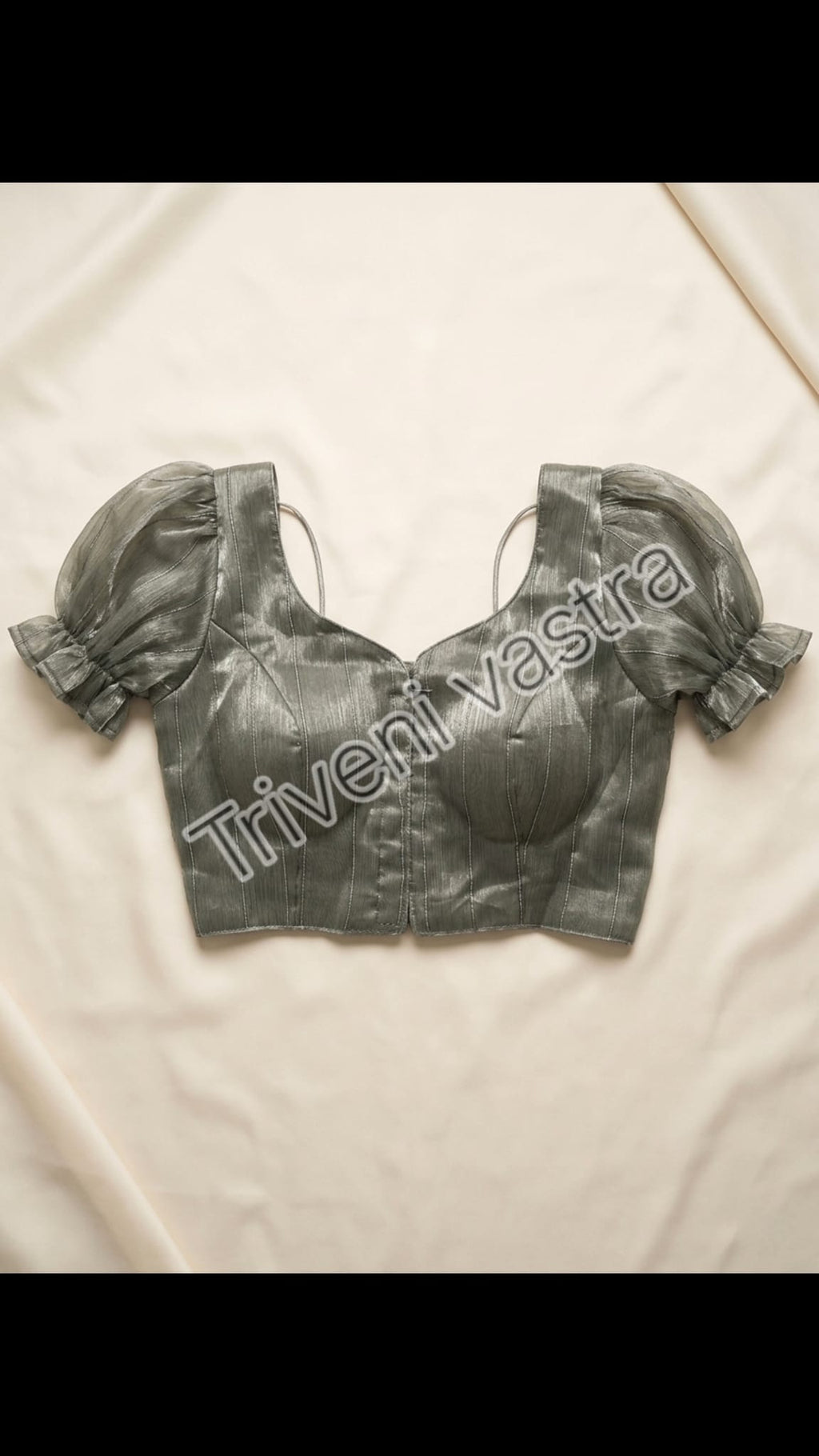 Readymade Saree Blouse-Grey