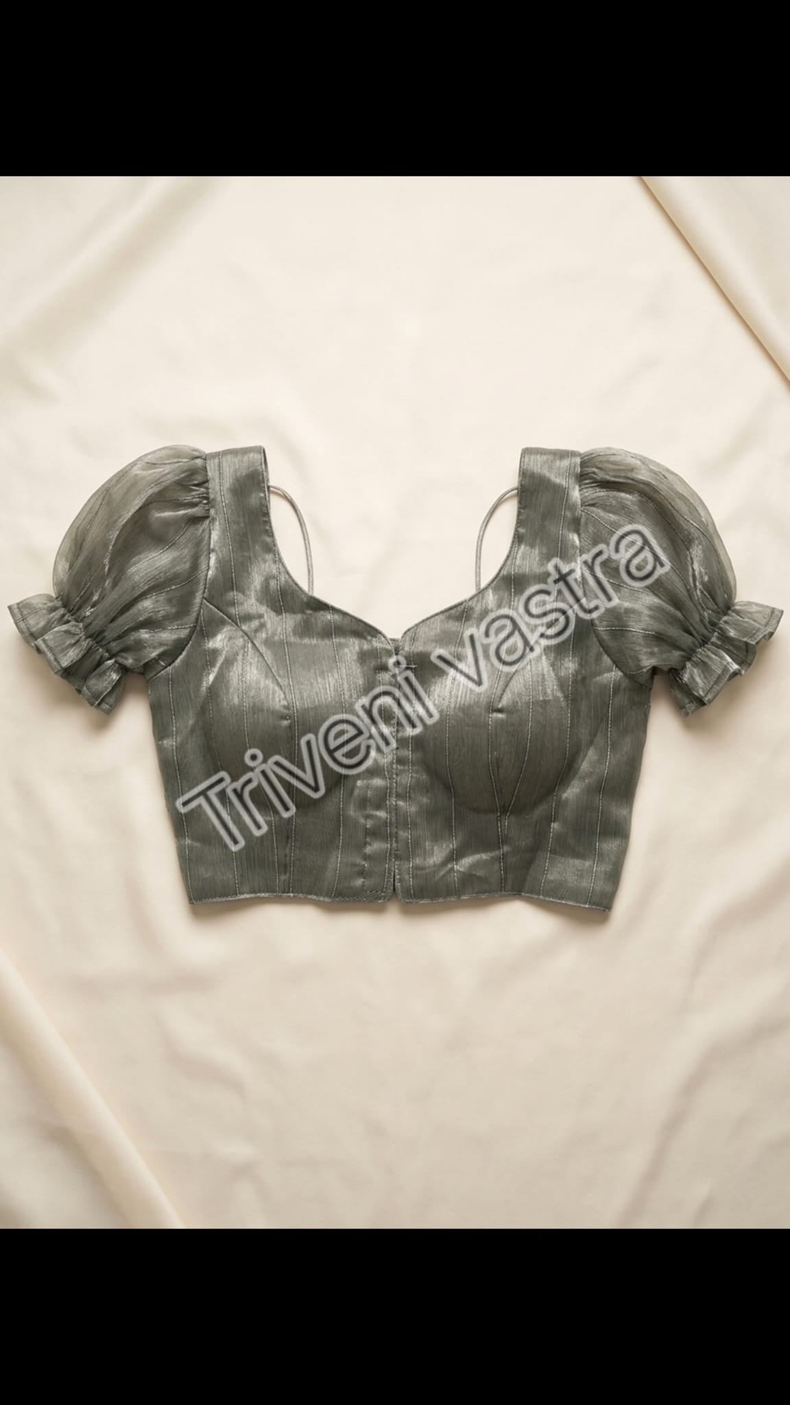 Readymade Saree Blouse-Grey
