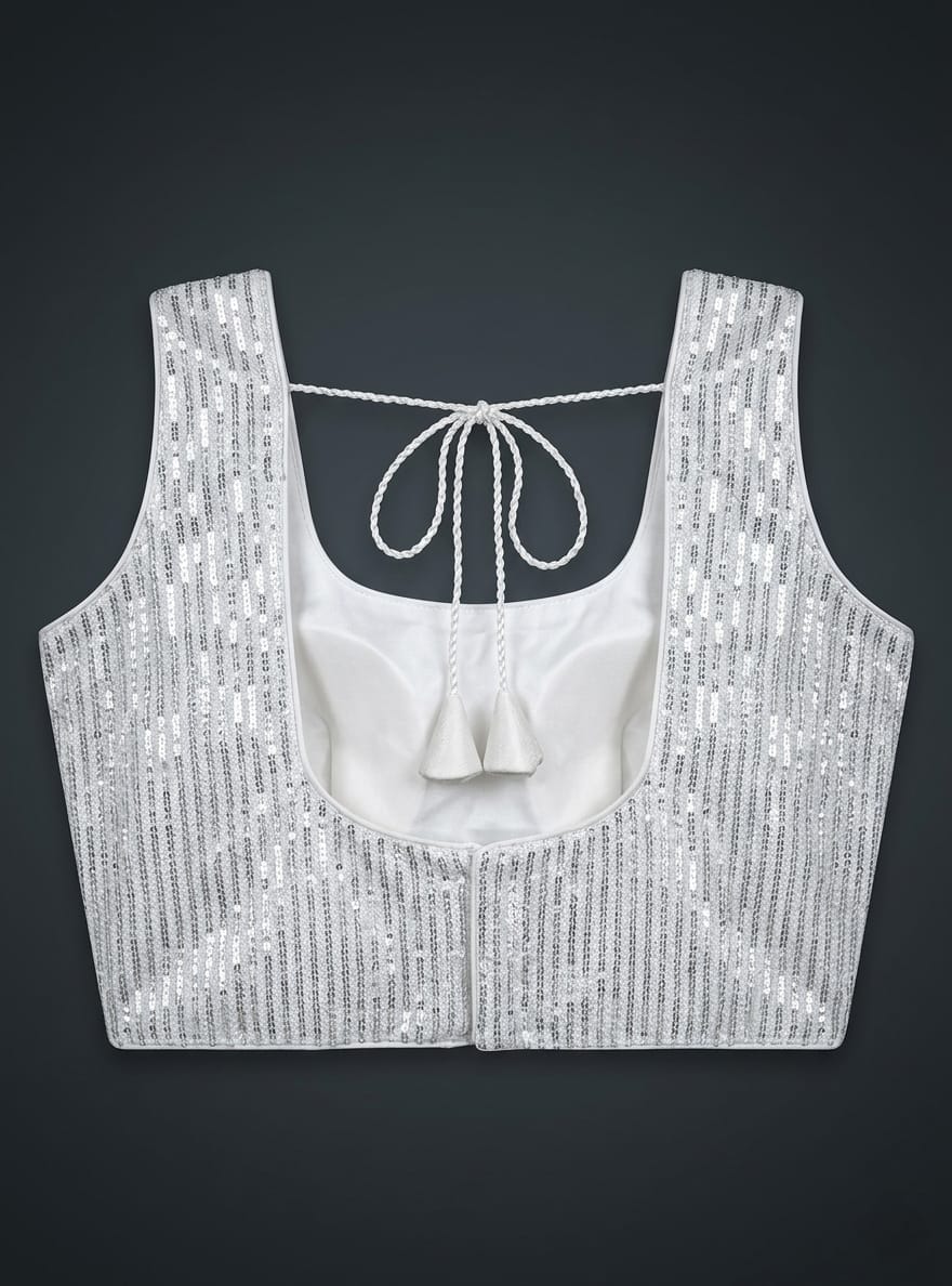 Designer  ready made blouse- silver