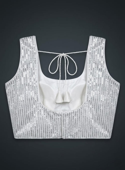 Designer  ready made blouse- silver