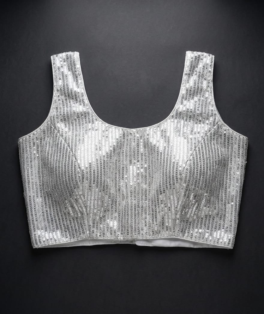 Designer  ready made blouse- silver