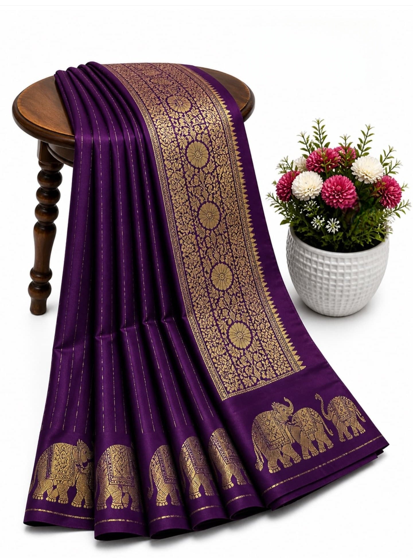 Silk saree Purple