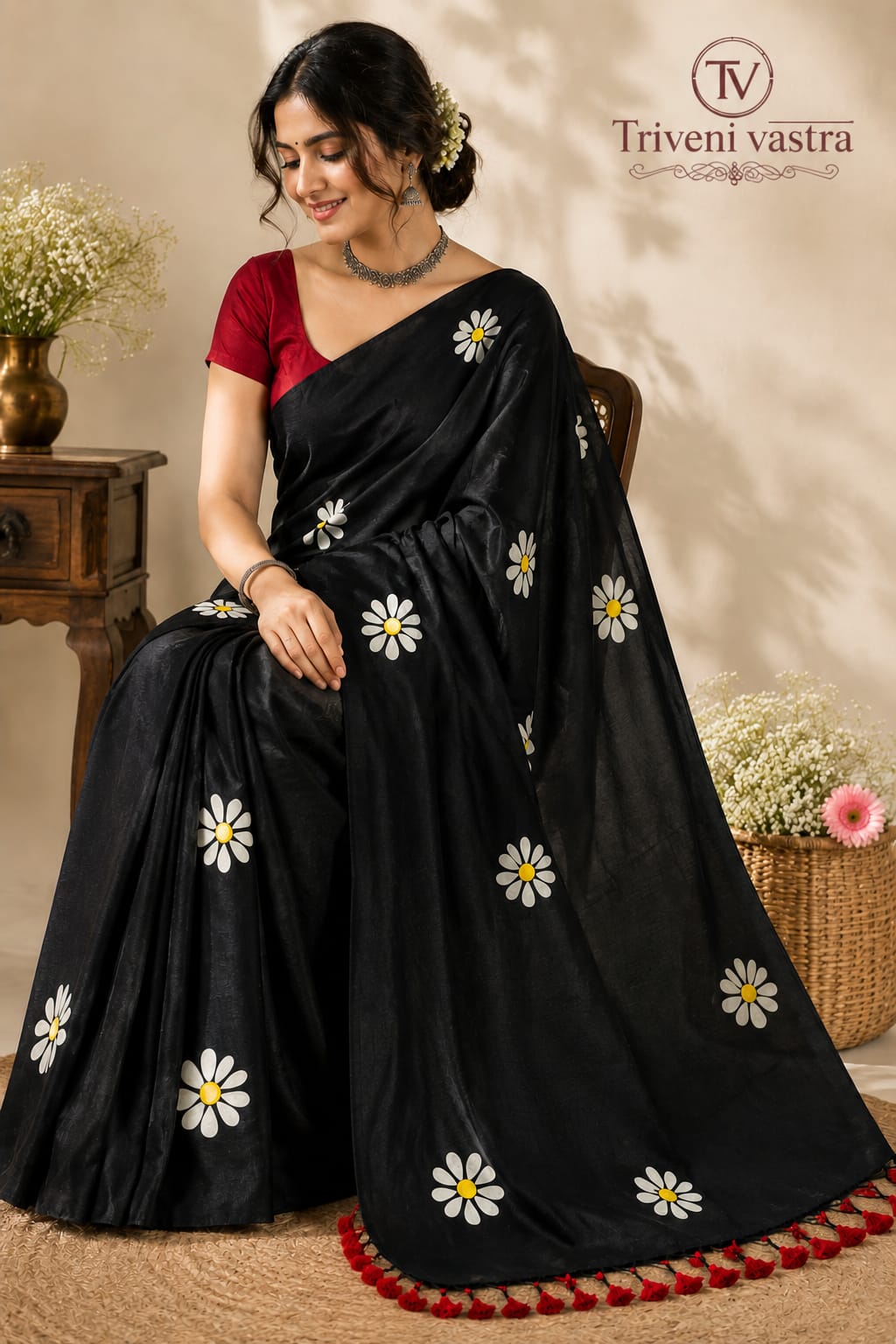Khadi Mul Cotton saree - Black