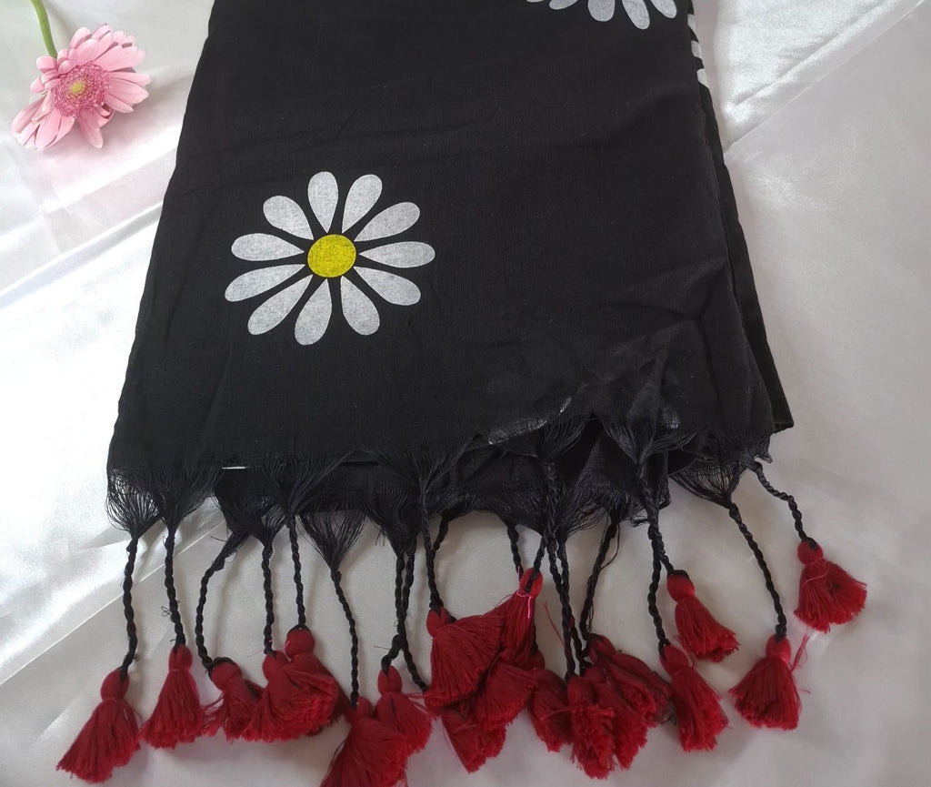 Khadi Mul Cotton saree - Black
