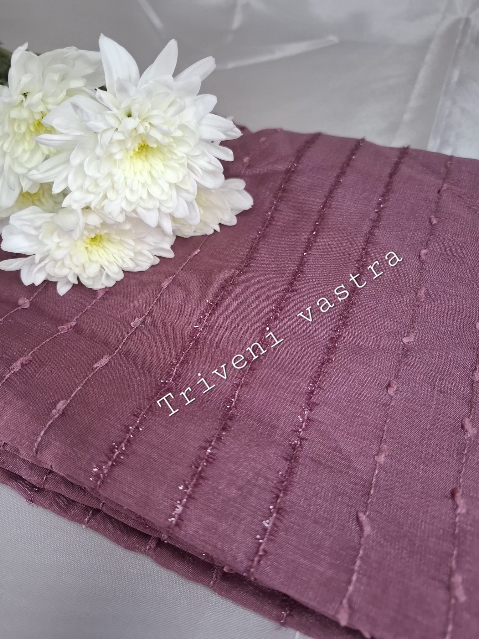 Vichitra silk saree - peach