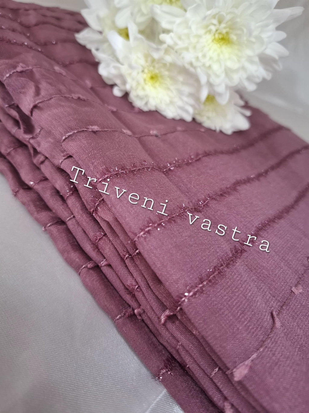 Vichitra silk saree - peach