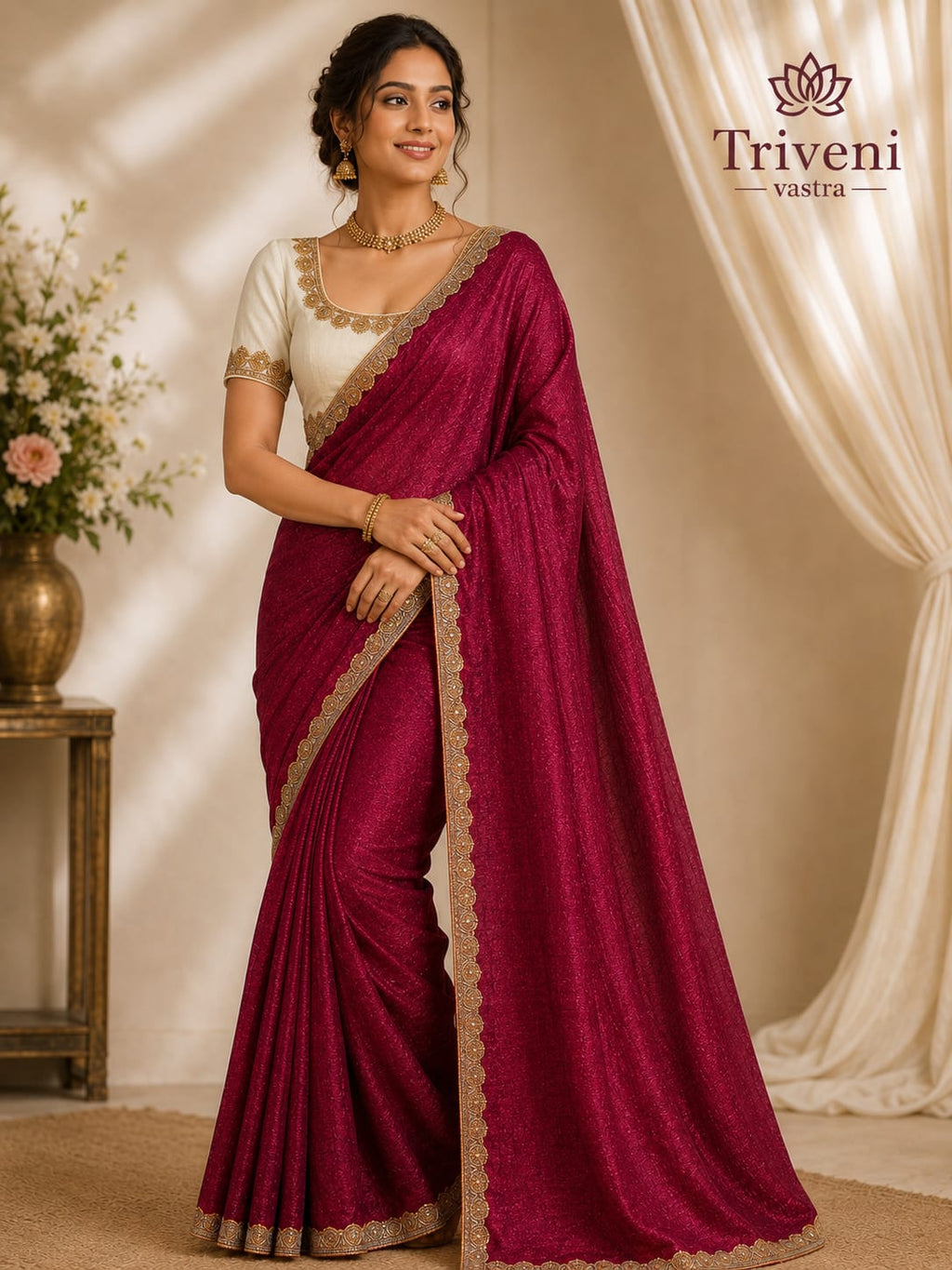 Designer Readymade saree blouse- Offwhite