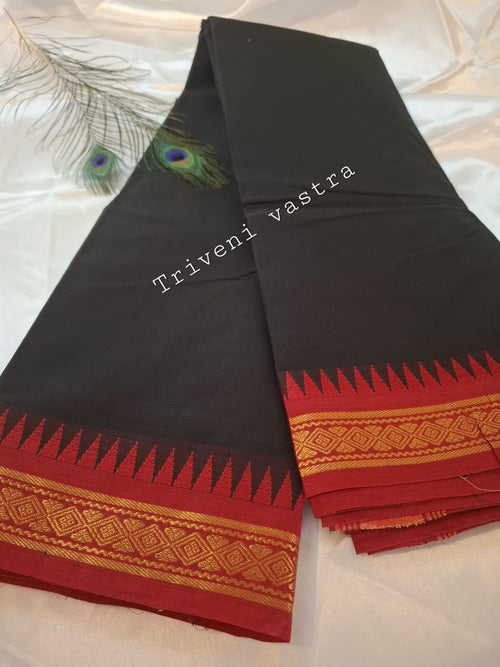 Black & Red saree- Kanchi Silk cotton Blend
