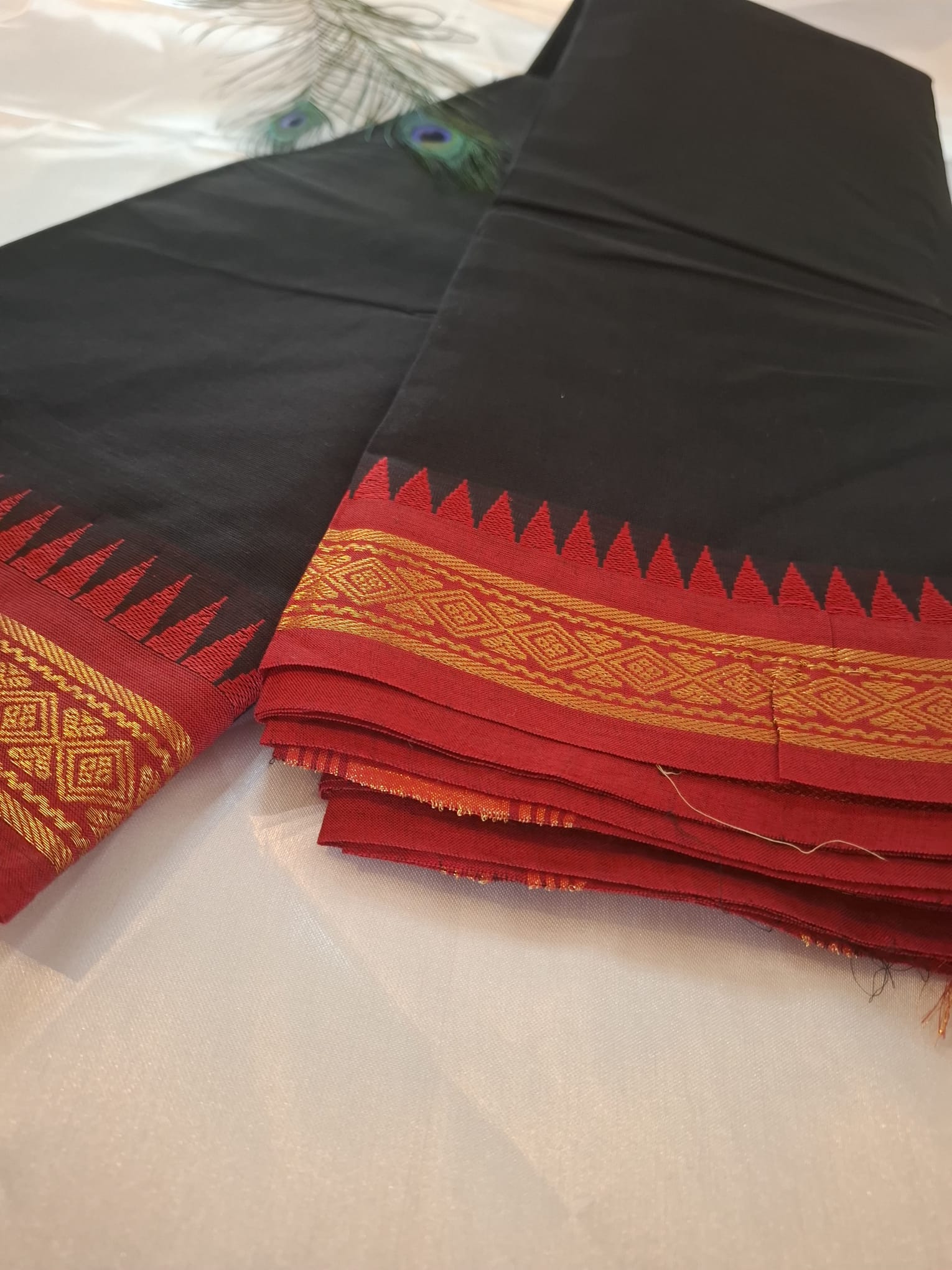 Black & Red saree- Kanchi Silk cotton Blend