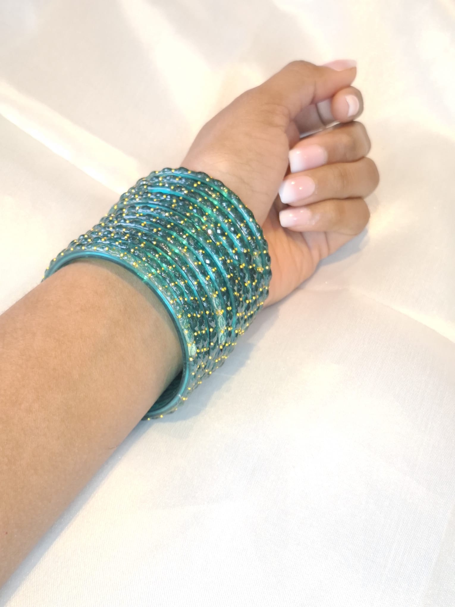 Glass bangless- Aqua Green