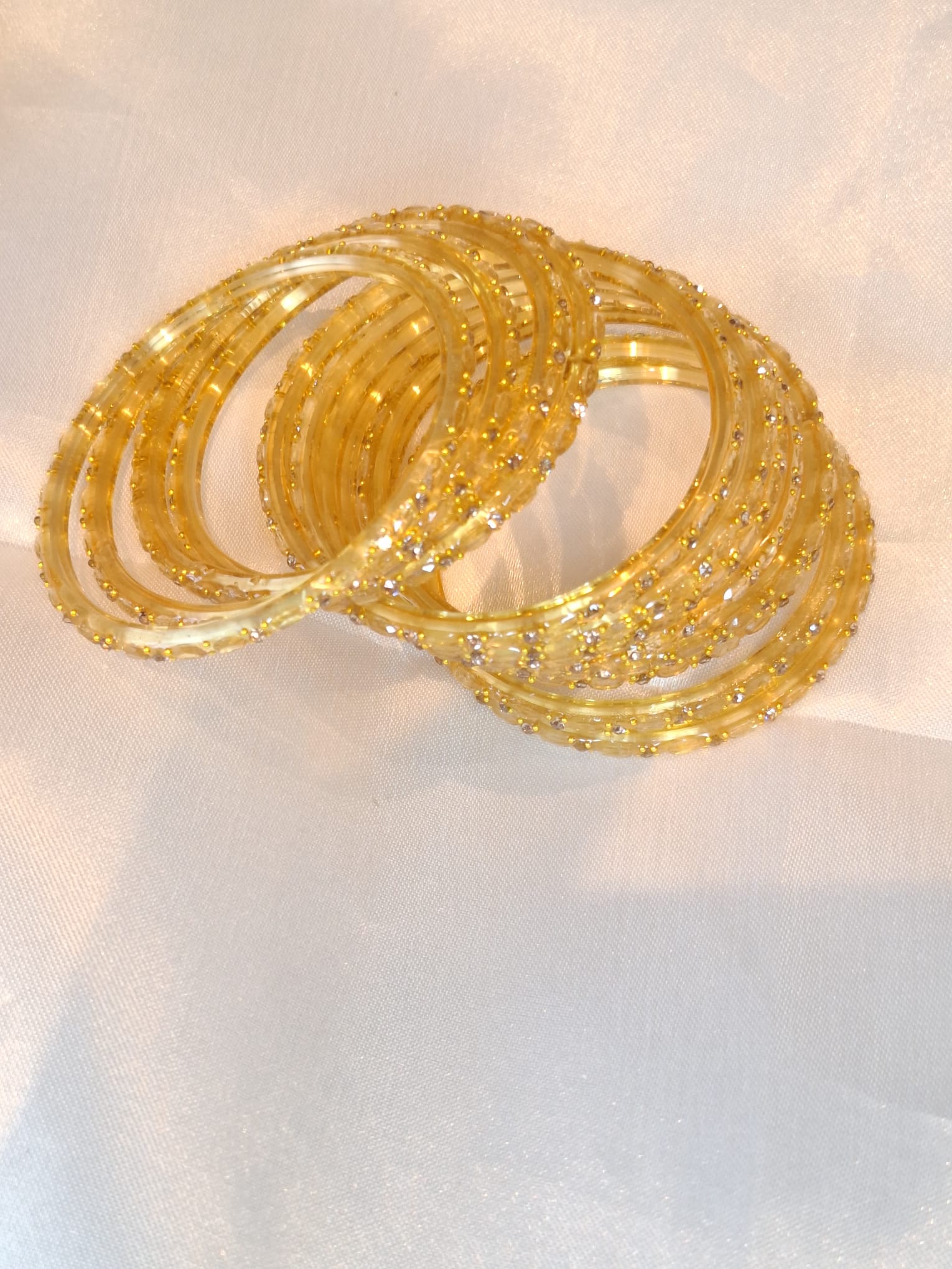Glass bangles - Golden