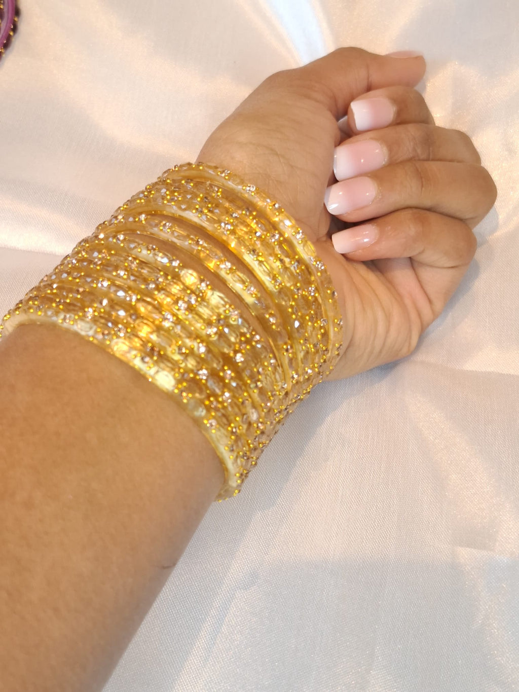 Glass bangles - Golden