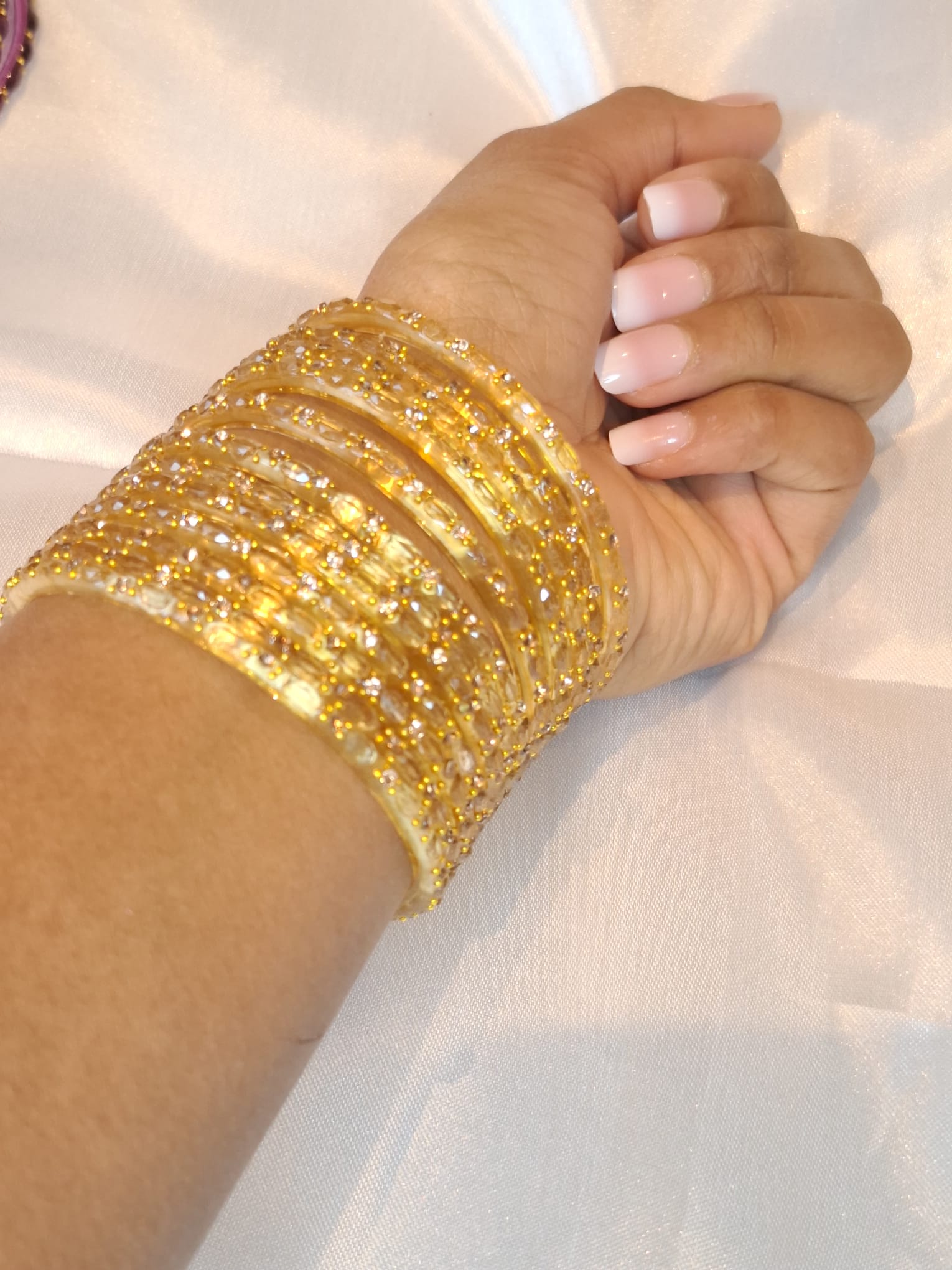 Glass bangles - Golden