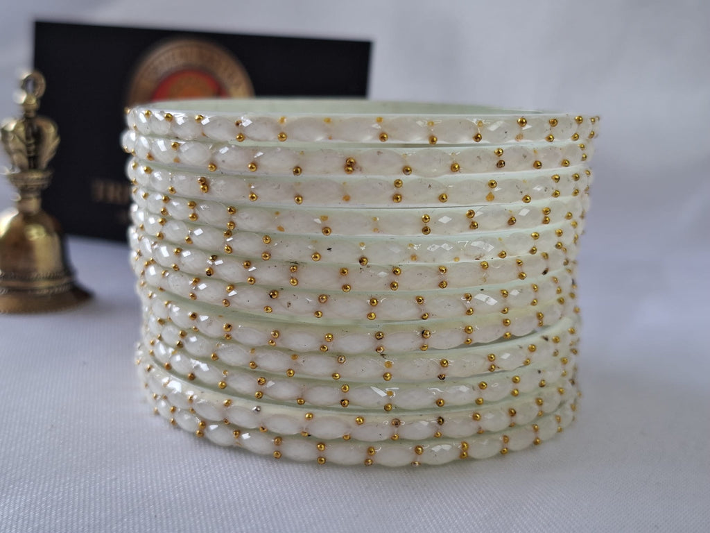 Glass bangles - off white