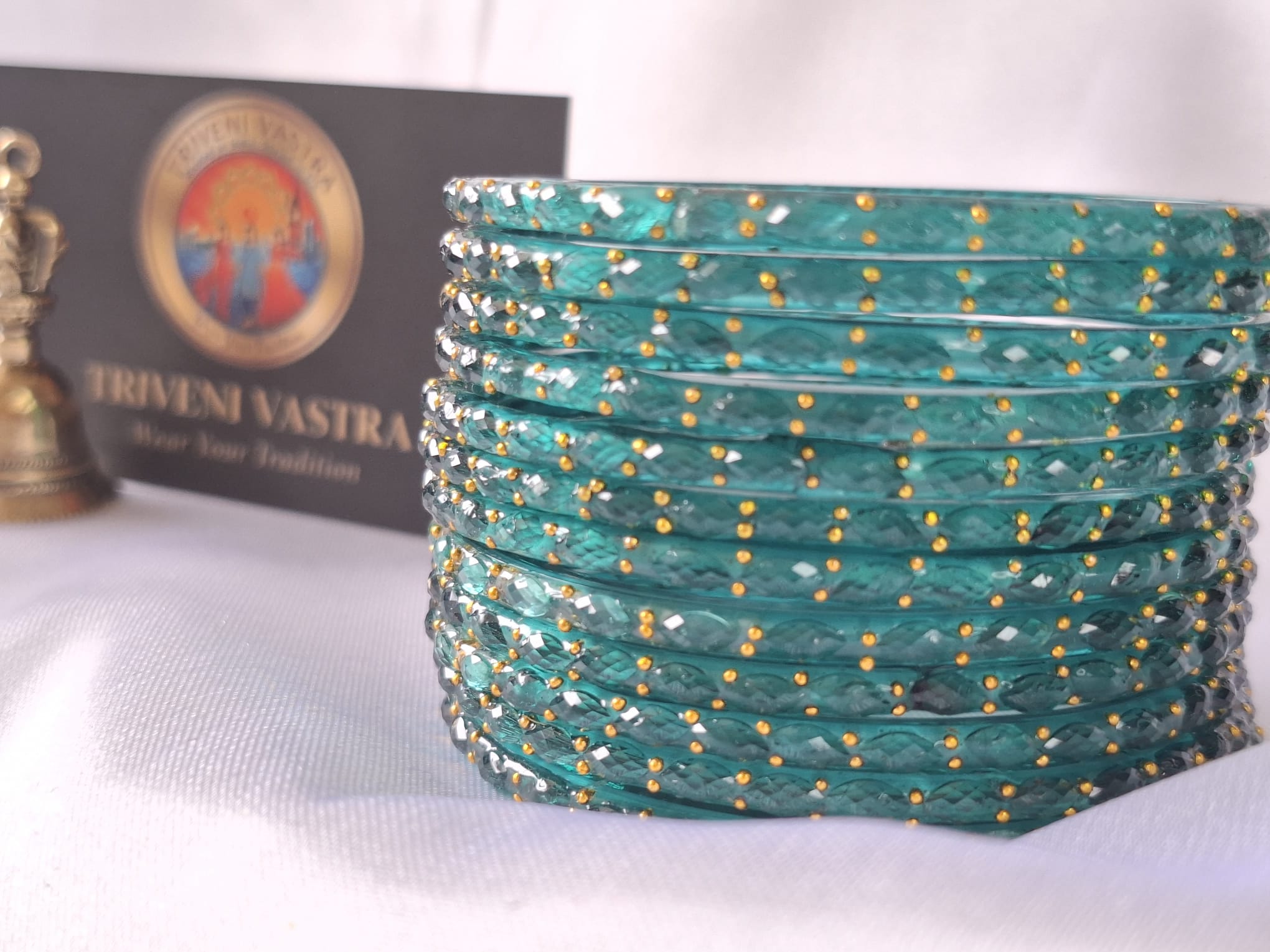 Glass bangless- Aqua Green