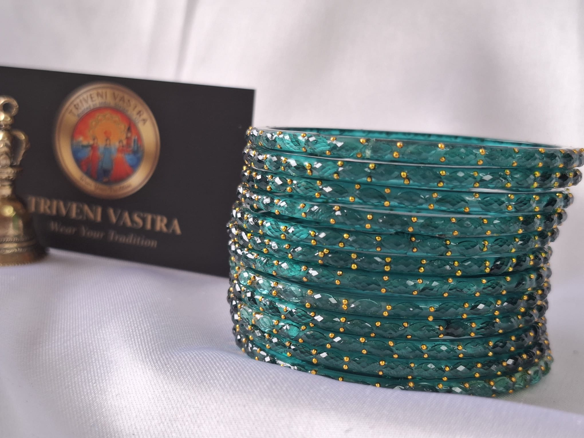 Glass bangless- Aqua Green