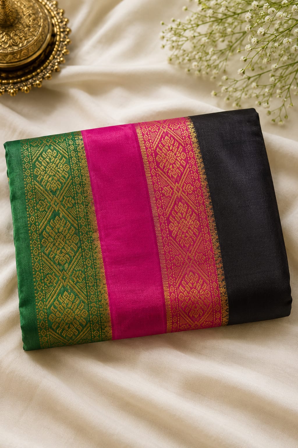Mulcotton Saree Black